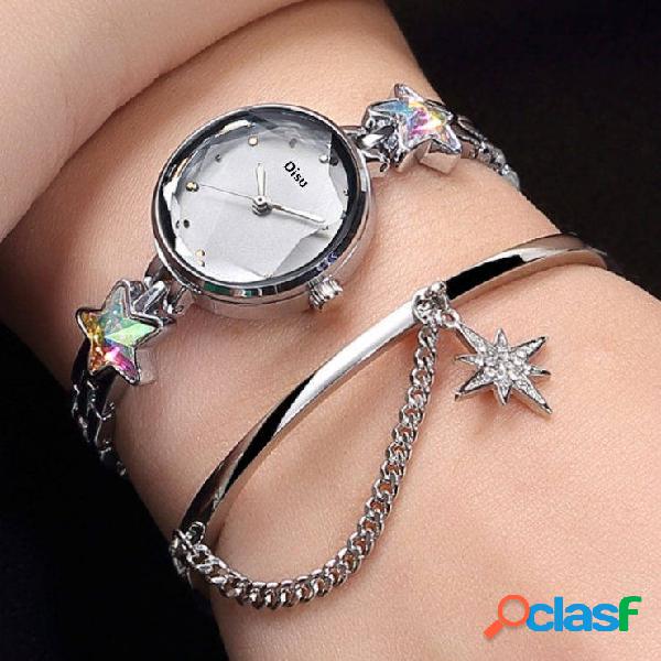 Reloj de pulsera de cuarzo de moda Lucky Star Colgante Reloj