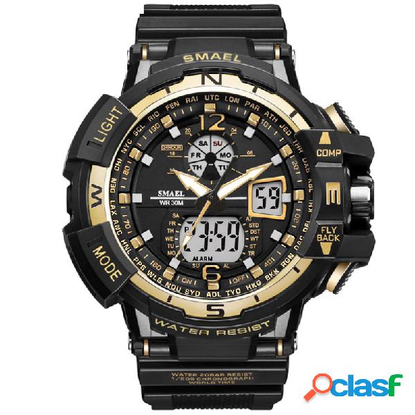 SMAEL reloj deportivo para hombre de doble pantalla reloj de