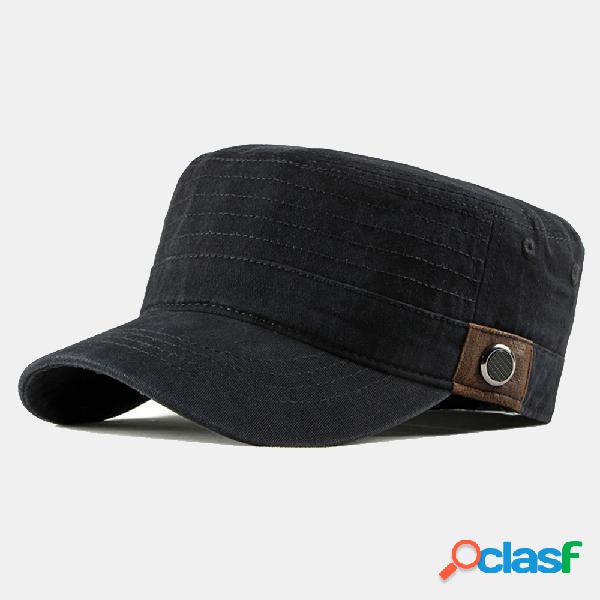 Sombreros planos de algodón lavado para hombre al aire