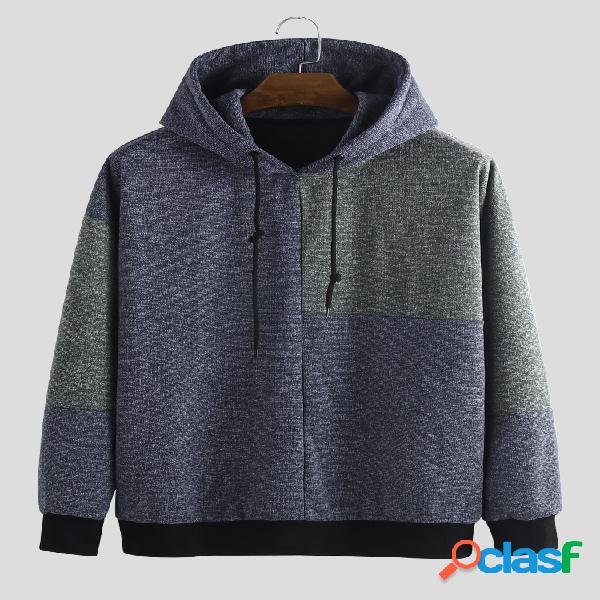 Sudaderas con capucha sueltas para hombre Classic Patchwork