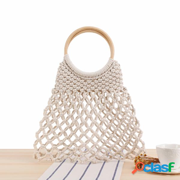 Telas Net Playa Bolsa Bolso Sólido Para Mujer