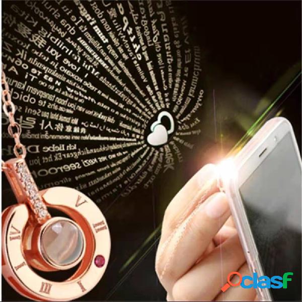 Trendy 100 Languages I Love You Colgante Collar Metal