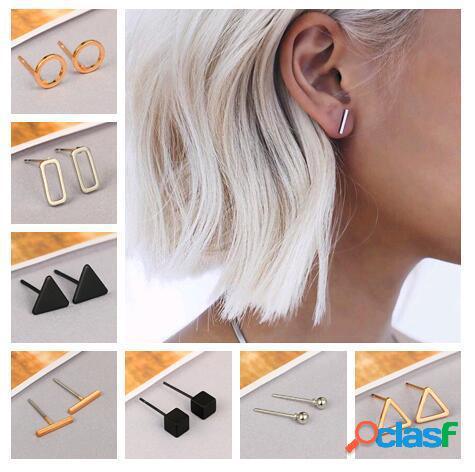 Trendy Concise Polka Dot Triangle Square Pendientes Tricolor