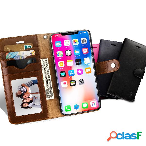 Unisex PU Multifunción Wallet Card Phone Caso que se puede