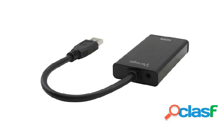 Vorago Adaptador HDMI Hembra - USB Macho, Negro