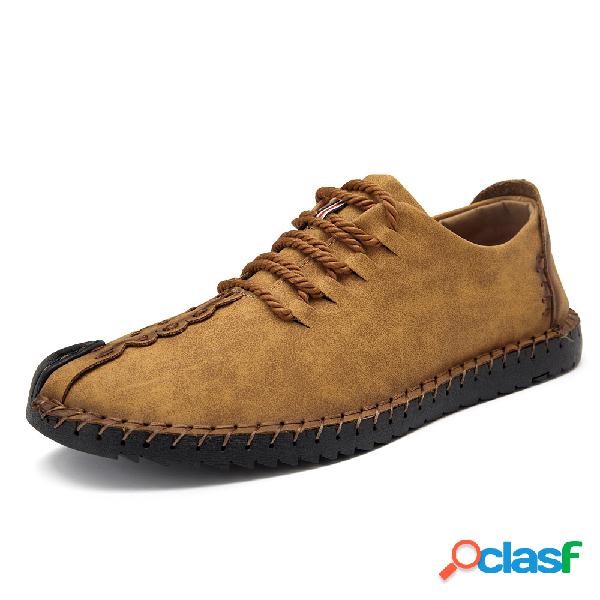 Zapatos retros estilo británico de cap-toe con pespuntes