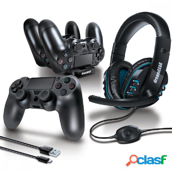 dreamGEAR Kit Gamer DGPS4-6436 para PlayStation 4, Negro