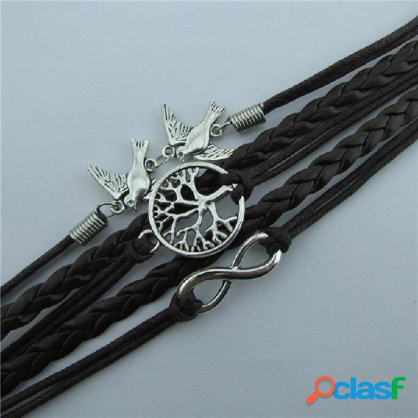 vendimia Love Bird Bracelet Alloy Tree Life Men Bracelet