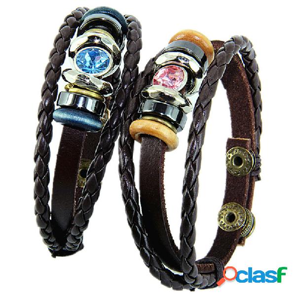 vendimia Pareja Pulseras de múltiples capas Pulsera de