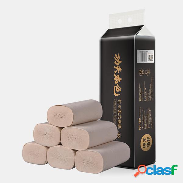 10 rollos espesan el papel de bambú sin núcleo Toalla