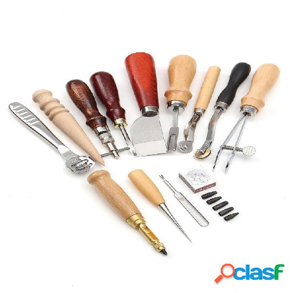 13Pcs / Set Leather Craft DIY herramientas Set Mano de