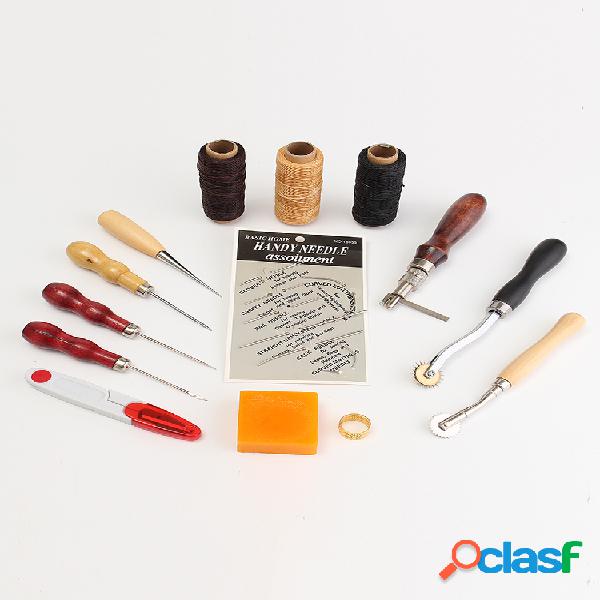 14Pcs Leather Craft herramienta Set herramientas Kit Costura