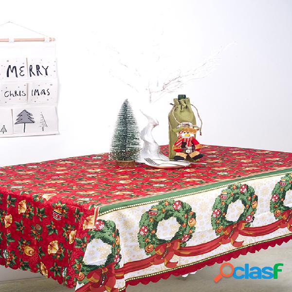 150 * 180cm Mantel de mesa con estampado navideño clásico