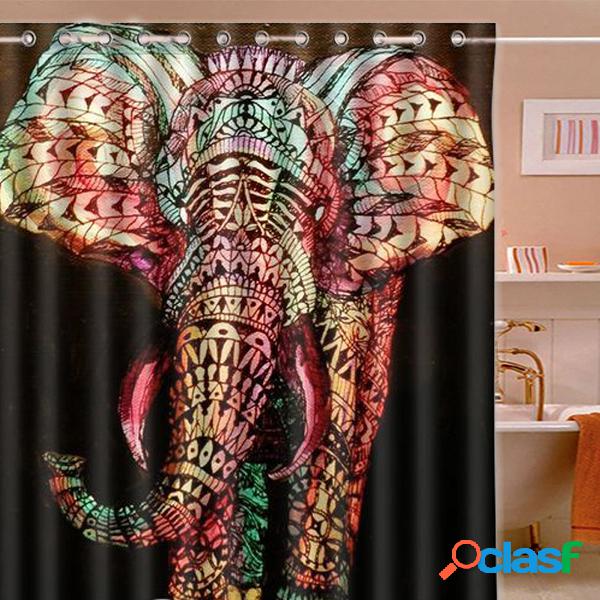 165 * 180cm Colorful Elefante Impermeable Cortina de ducha