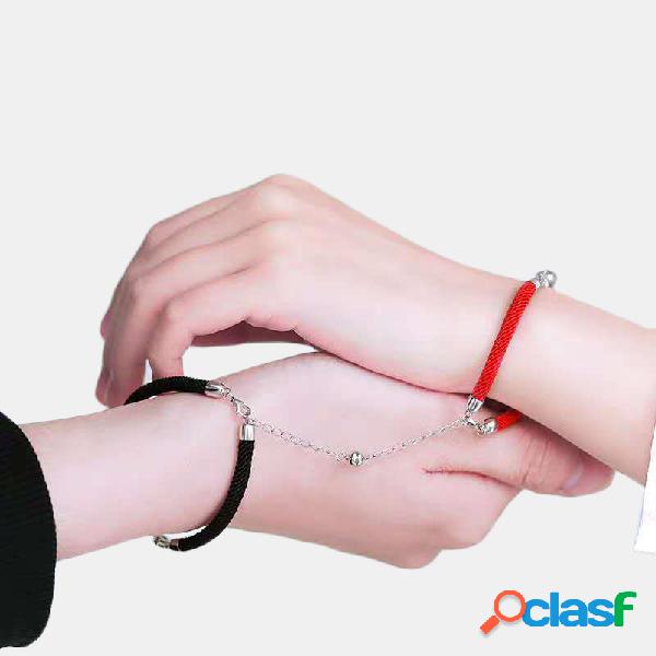 2 piezas HD Nano-Escultura Pareja Pulseras Conjunto