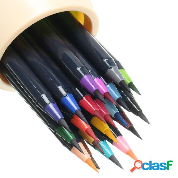 20 conjunto de colores pincel de escritura suave pluma de