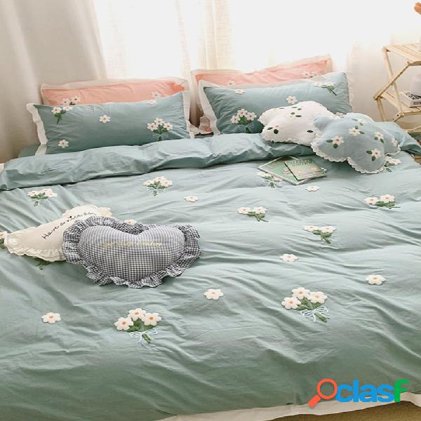 3/4 piezas 100% algodón Ins ropa de cama de algodón lavado