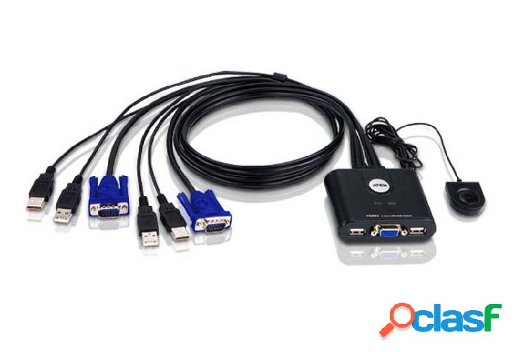 Aten Switch KVM CS22U, 2 Puertos USB, con Cable VGA/USB