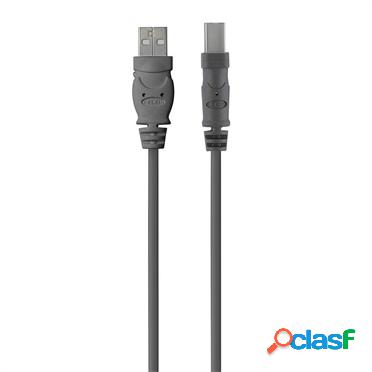 Belkin Cable USB A Macho - USB B Macho, 4.8 Metros, Negro