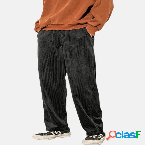 Bolsillo con inserción de color sólido de pana para hombre