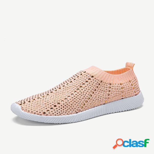 Calcetines deportivos de malla elástica con lentejuelas