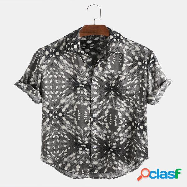 Camisas de manga corta con estampado de puntos de geometría
