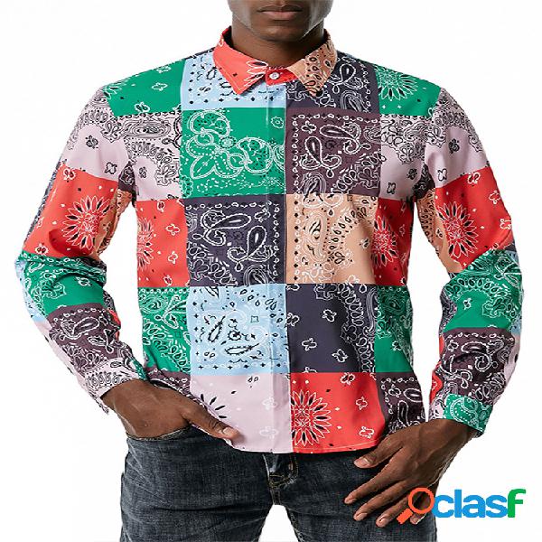 Camisas de manga larga de corte relajado con estampado