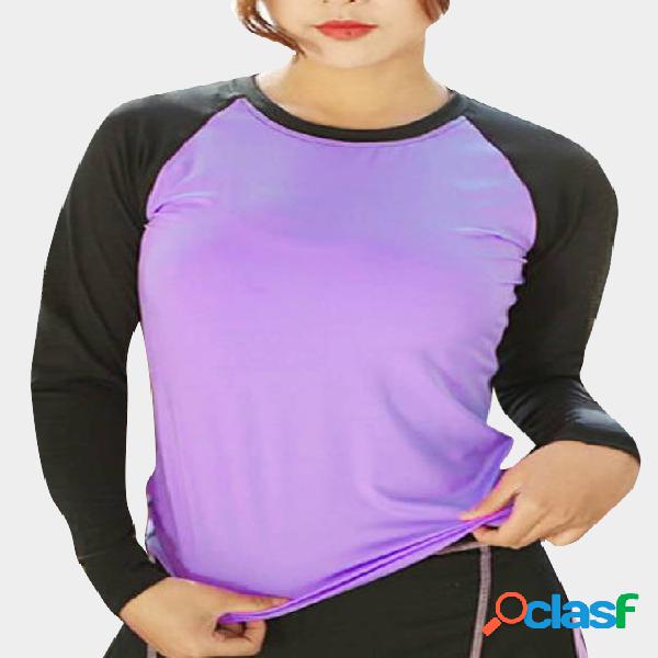 Camiseta con cuello redondo Active Long Sleeves en color