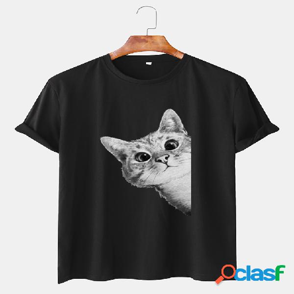 Camiseta de manga corta de algodón con gráfico de dibujos