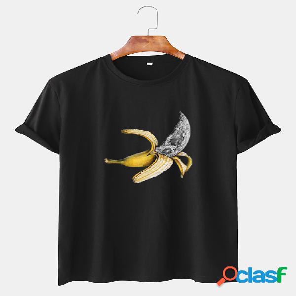 Camiseta suelta informal impresa divertida del plátano de