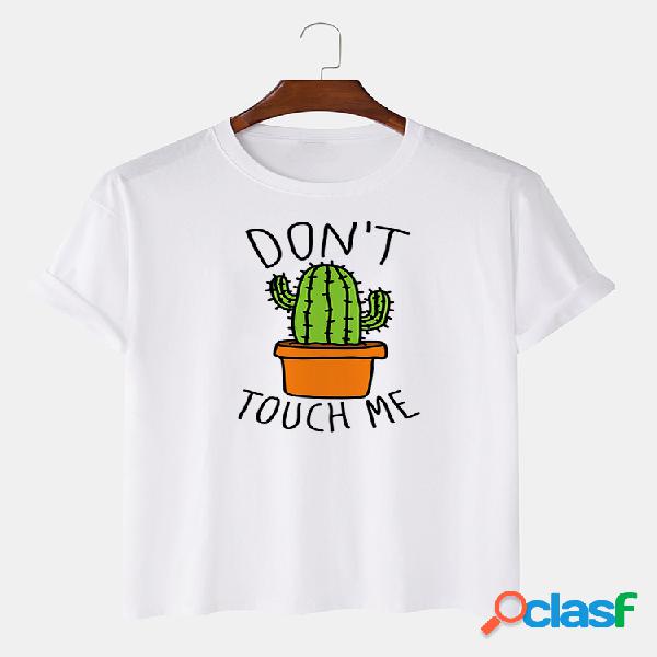 Camisetas básicas de manga corta con estampado de cactus de