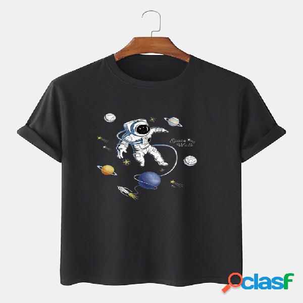 Camisetas con estampado holgado redondo redondo Astronaut &