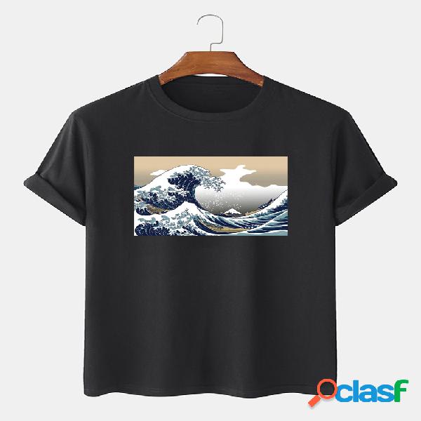 Camisetas de manga corta 100% algodón para hombre Sea Wave