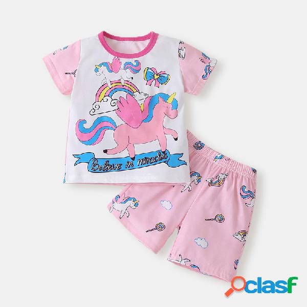 Conjunto de ropa informal de manga corta con estampado de