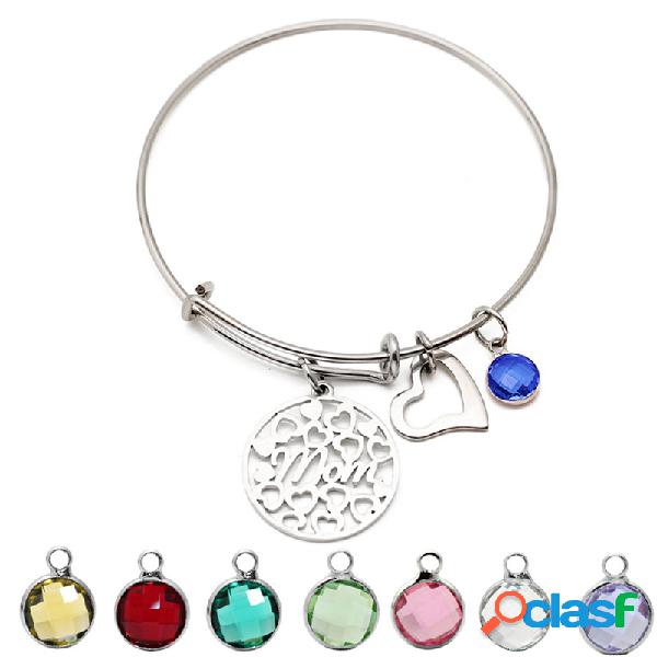 Corazón de las mujeres Love Colorful Birthstone Colgante de