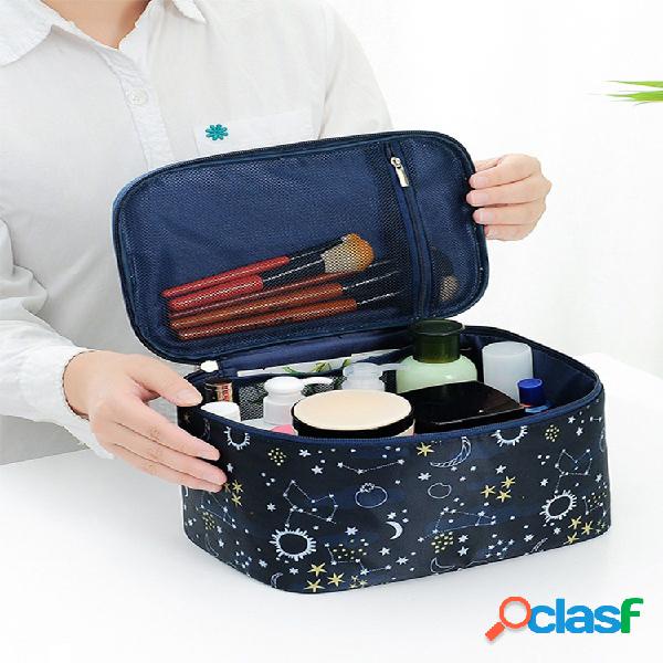 Cosmético cuadrado impreso Bolsa Viaje multifuncional Bolsa