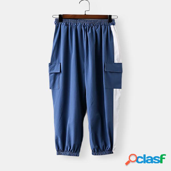 Costura de viento casual para mujer Harén suelto Pantalones