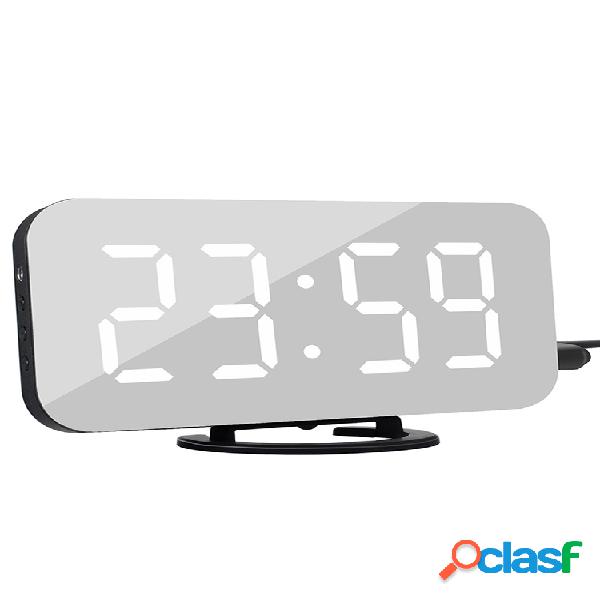 Creative Alarm Reloj LED Pantalla Espejo silencioso de