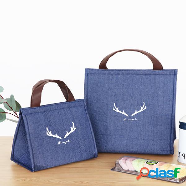 Denim Lunch Tote Bolsa Impermeable Enfriador a prueba de