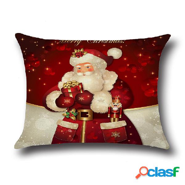 Dibujos animados retro Navidad Santa impreso Throw Pillow