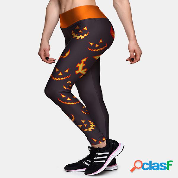 Divertido estampado de calabaza de Halloween para mujer