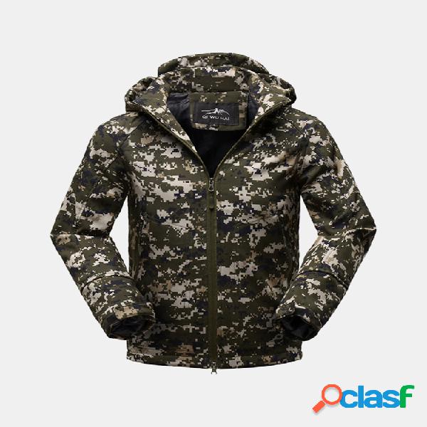 Estampado de camuflaje para hombre Impermeable Gorra