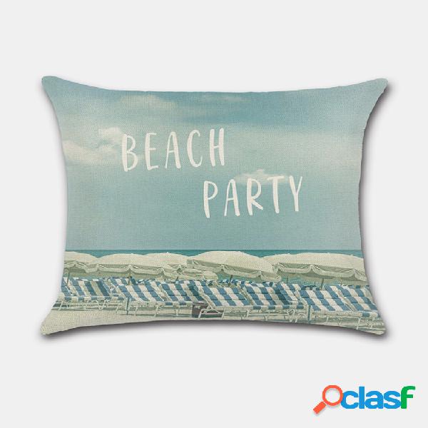 Funda de almohada de playa Paisaje de playa Coco Impresión