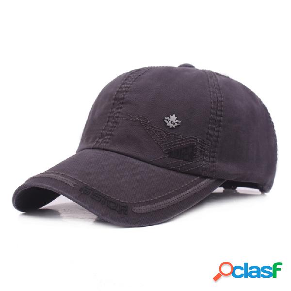 Gorro casual deportivo de letra bordada de algodón con