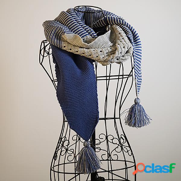Graublau Lässig Bufandas y chales de punto para mujer