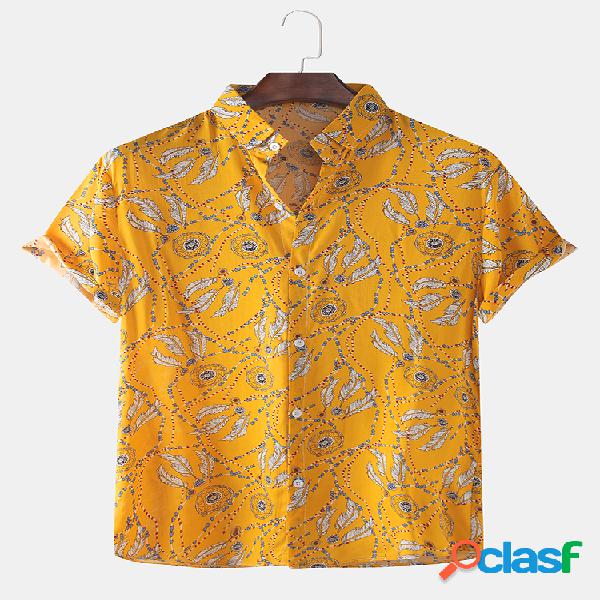 Hombre Fun Dream Catcher Patrón Suelto Casual de manga