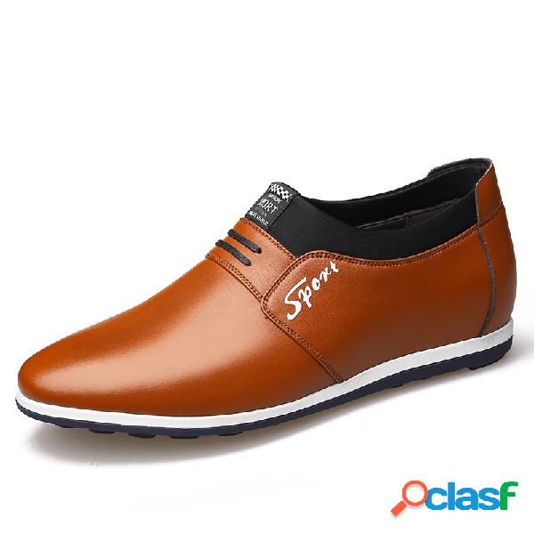 Hombre Microfibra Empalme de cuero Soft Slip On Casual