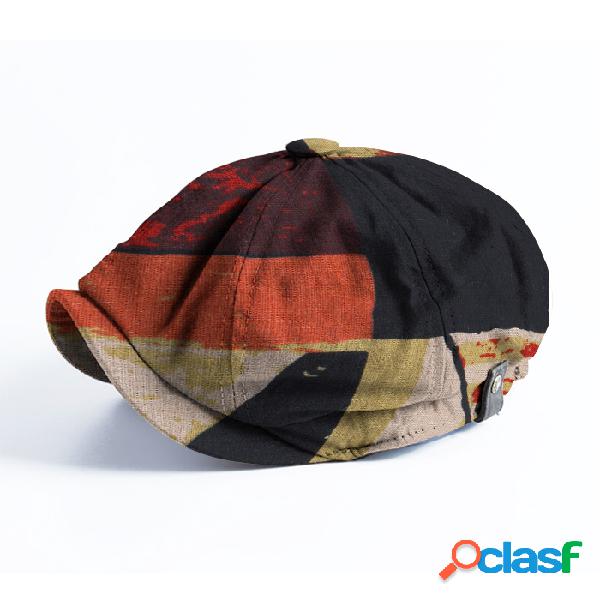 Hombre Patchwork Color Patrón Casual Gorras de vendedor de