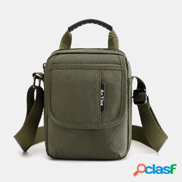 Hombres Casual Nylon Teléfono sólido Bolsa Crossbody Bolsa