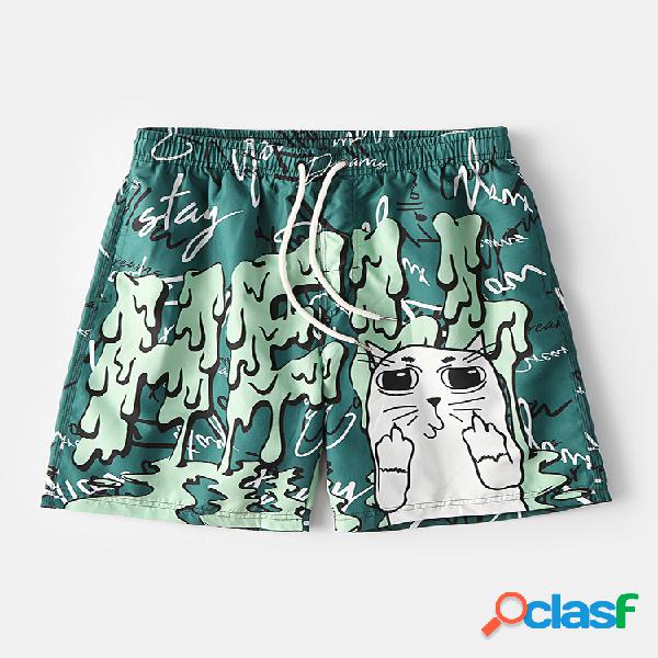 Hombres verde divertido lindo dibujos animados pantalones